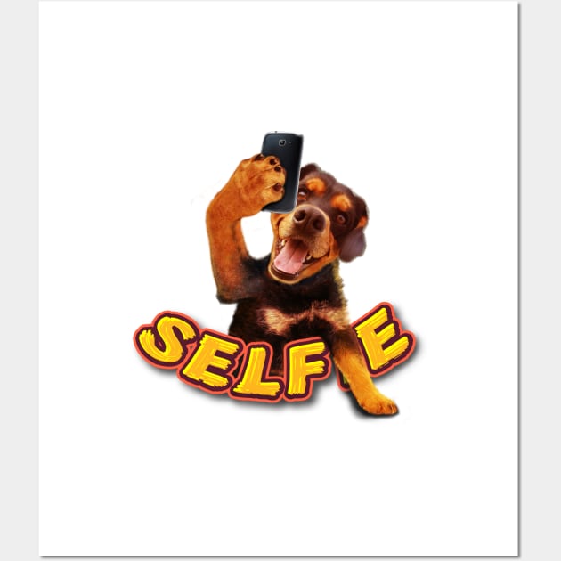 Selfie dog Wall Art by tsign703